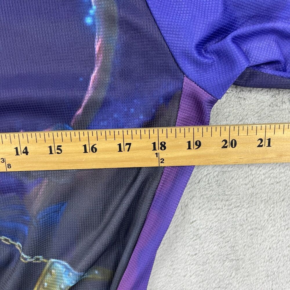 Xintown Cycling Jersey Men Large Purple Blu Graphic Print Raglan Sleeve Full Zip - Picture 6 of 8